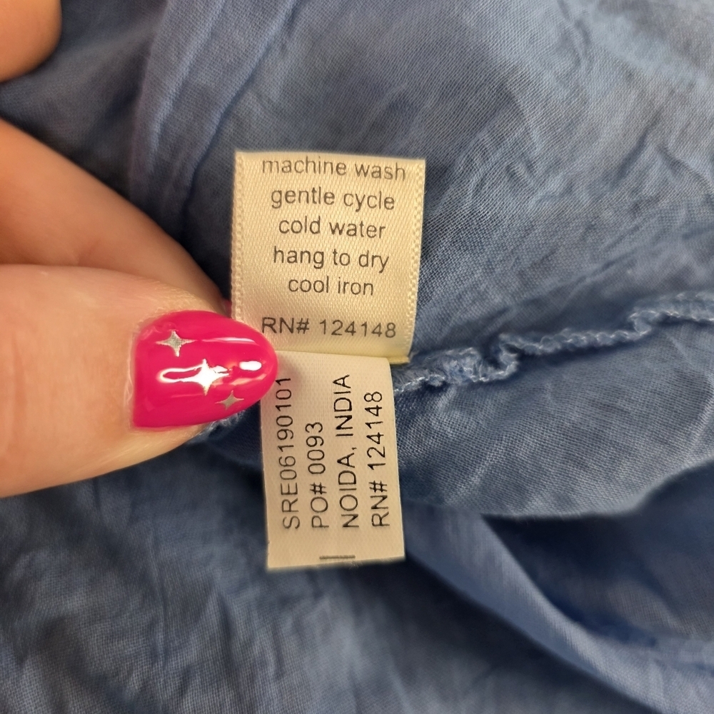 Pink Chicken Girls Plaid Cotton Skirt 12Y Blue Red Tiered Ruffle Sequins NWT - Picture 9 of 9